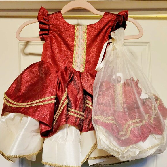 Dollcake RED Festive Gleam Dress size 3T, incl 18 in. doll dress & size 9 boots! - Picture 6 of 11